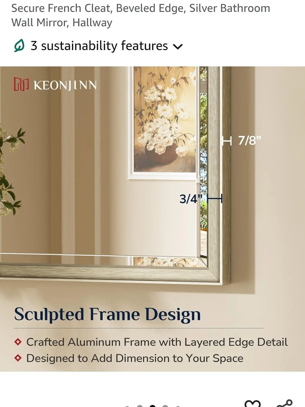 Framed Wall Mirror in Silver - Home Bath